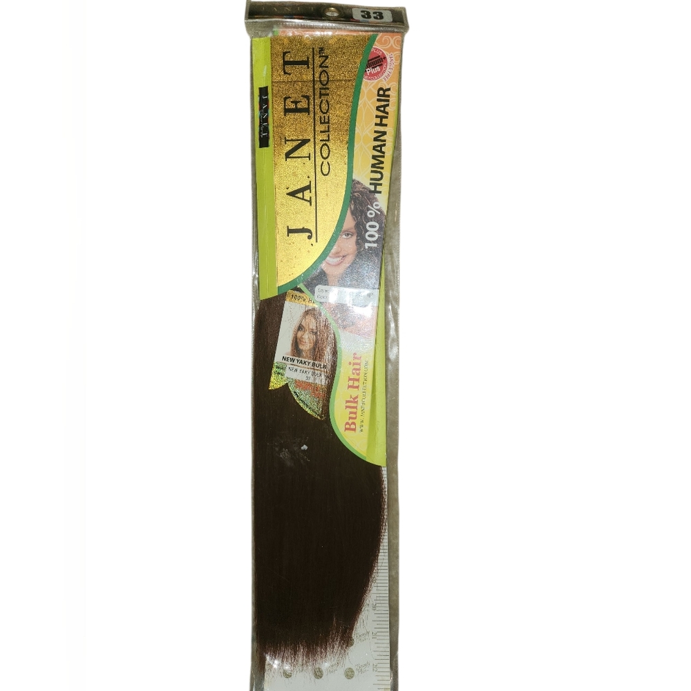 Janet Collection 100% Human Hair New Yaky Bulk 18" Color #33